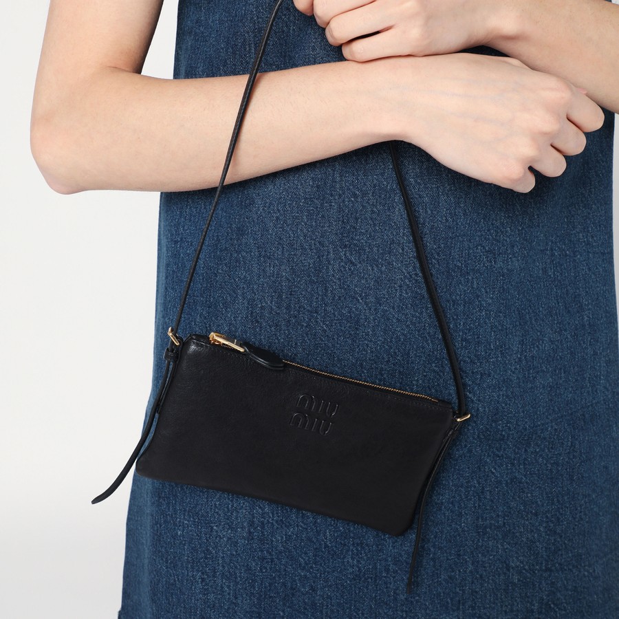 Miu Miu Mini pouch black in nappa | TheDoubleF