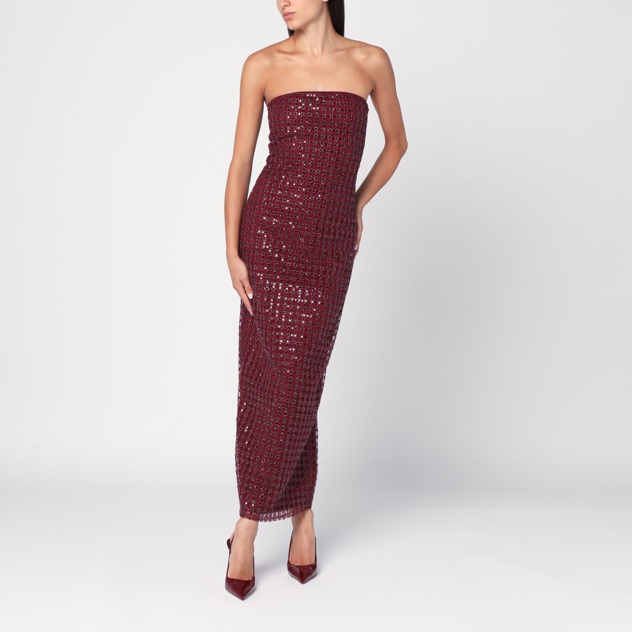 【関税&送料込】Rotate Birger Christensen Long Bordeaux Dres ROTATE Birger Christensen Long bordeaux dress with sequins