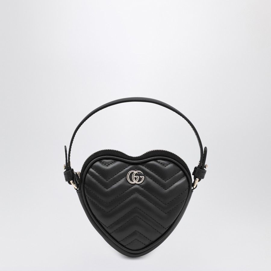 ショルダーバッグ・ポシェット GUCCI HEART-SHAPED GG MARMONT MINI BAG BLACK GUCCI Heart-shaped GG Marmont mini bag black | TheDoubleF
