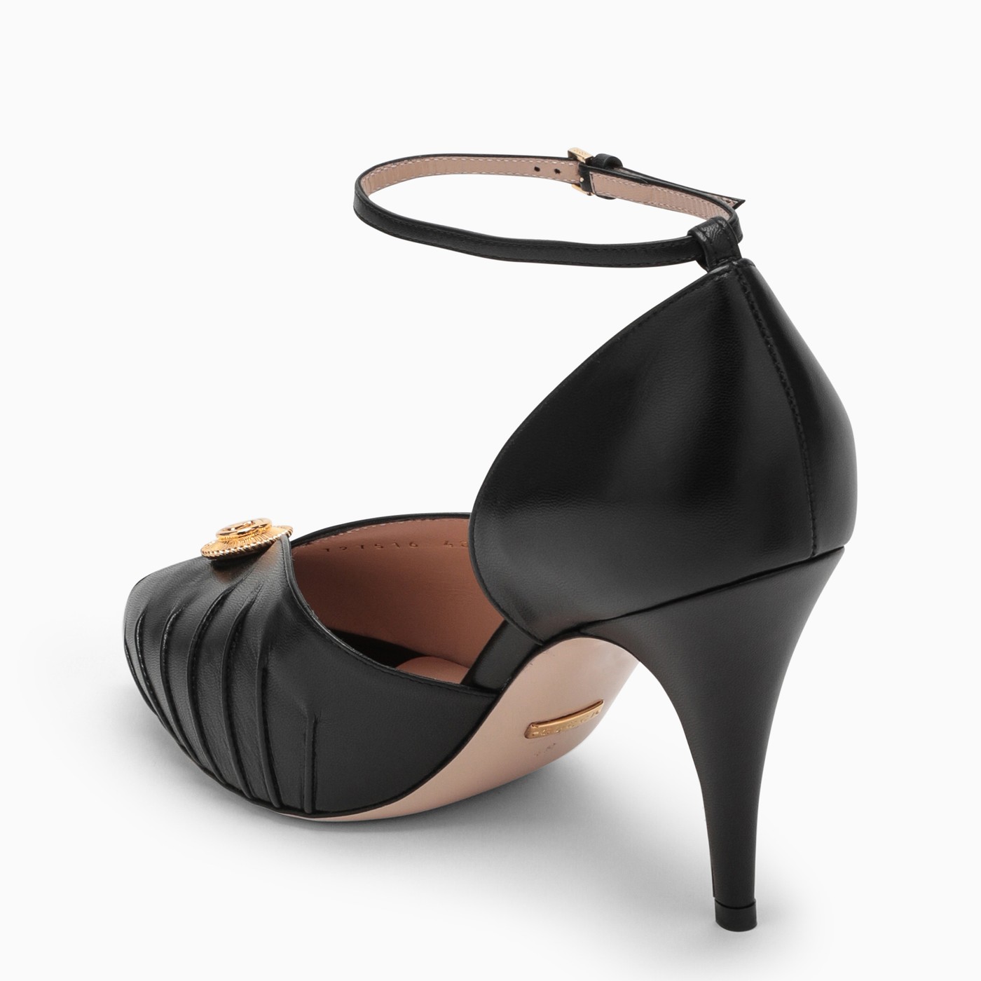 GUCCI Black open toe sandal with Interlocking GG TheDoubleF