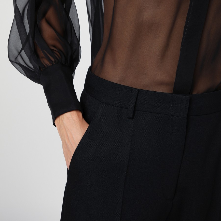パンツ VALENTINO FW24 Black wool wide-leg pant (5B0RB62088J 0NO) Valentino Garavani Black Wool Wide-Leg Pant – LOZURI®