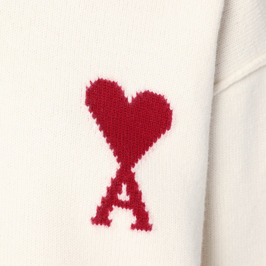 Ami Paris White Ami De Coeur turtleneck sweater | TheDoubleF