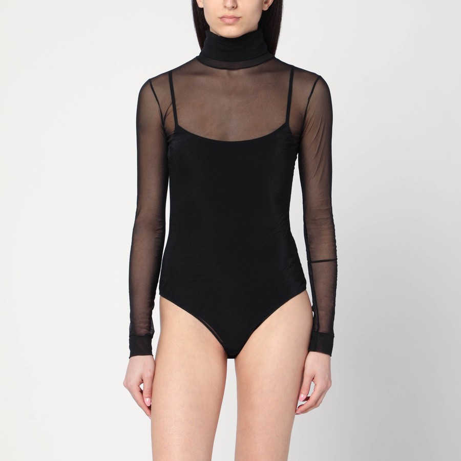 Maison Margiela Black semi-transparent turtleneck body