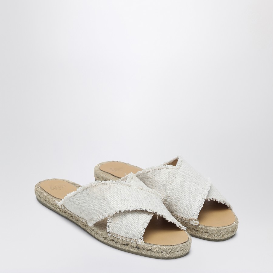 サンダル・ミュール CASTANER SANDALO PALMERA IN LINO CASTAÑER SANDALS FLAT SANDALS PALMERA BLACK WOMEN'S – Castañer
