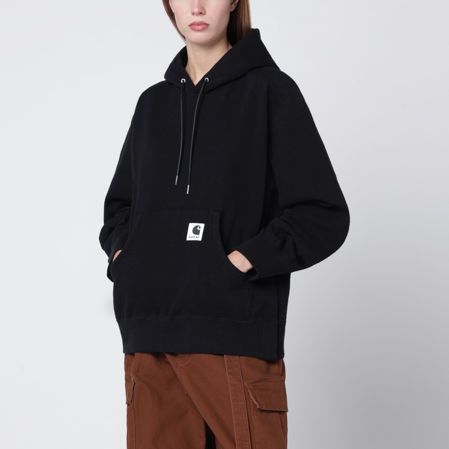 Sacai x Carhartt WIP Black cotton hoodie | TheDoubleF