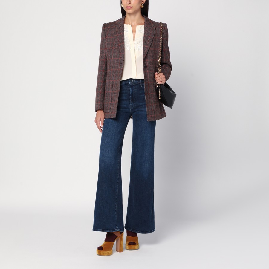 Chloé Single-breasted checked brown wool jacket | TheDoubleF