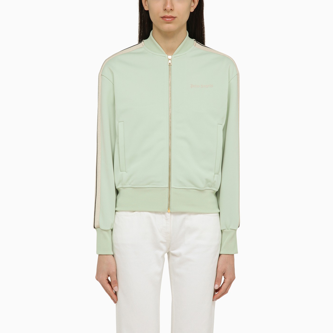 Palm Angels Mint green zip sweatshirt TheDoubleF