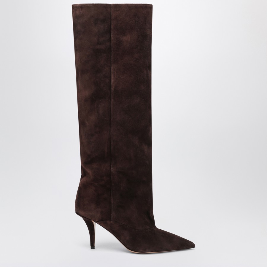 シューズ・サンダルその他 Paris Texas Tall boots in chocolate-coloured suede Paris Texas Tall boots in chocolate-coloured suede | TheDoubleF