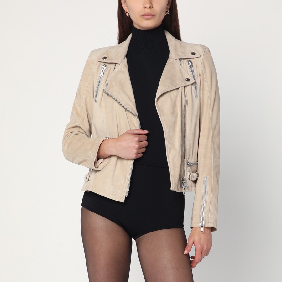ジャケット Sword 6644 Beige biker jacket in suede leather Sword 6644 Beige biker jacket in suede leather | TheDoubleF