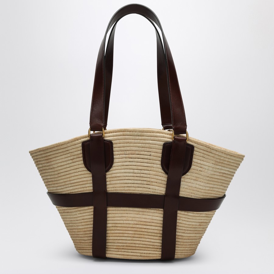 Chloé Tote bag Kerala 25 in raffia and brown leather