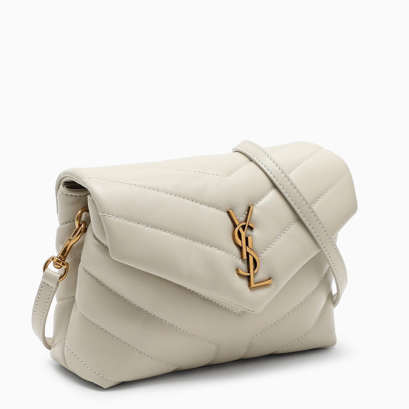 Saint Laurent Borsa LouLou Toy bianco crema/oro TheDoubleF