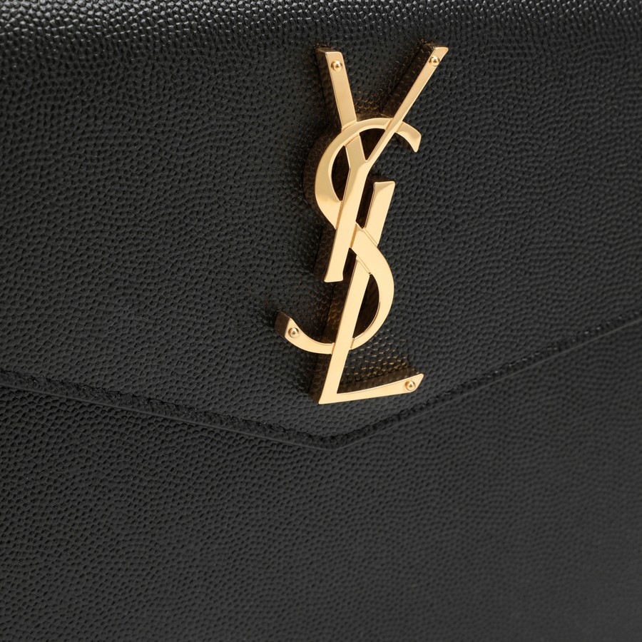 クラッチバッグ SAINT LAURENT BLACK UPTOWN CASSANDRE CLUTCH Uptown patent leather clutch in black - Saint Laurent
