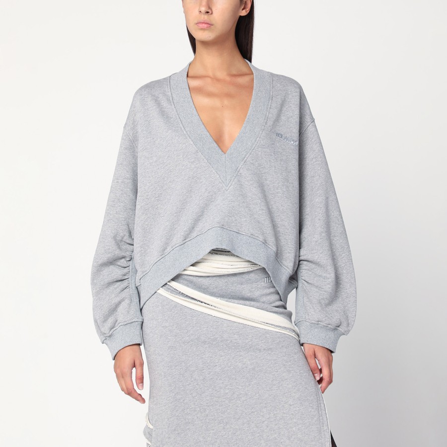 The Attico Grey mÃ©lange cotton sweatshirt with logo