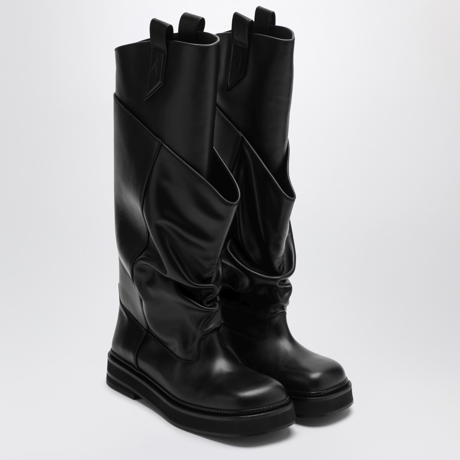 The Attico Black leather La Passeggiata boots | TheDoubleF