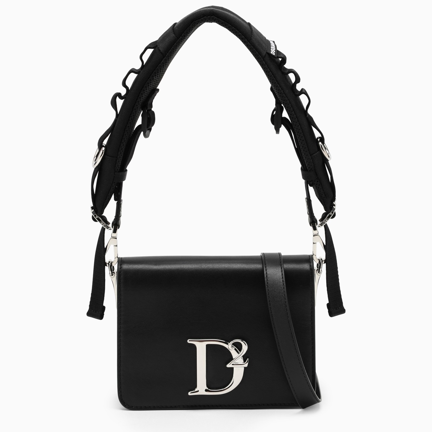 Dsquared2 Technical D2 Statement black leather bag TheDoubleF