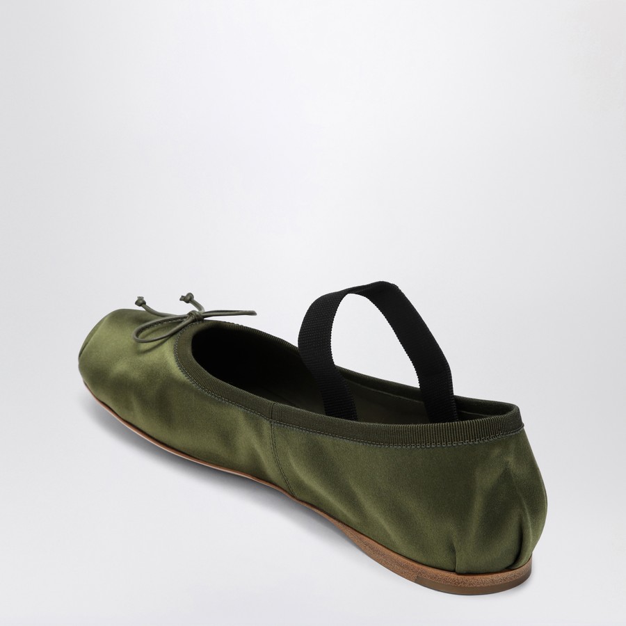 フラットシューズ MiuMiu Army green satin ballerinas (5F794DFDX05QU6 F0393) MiuMiu Army green satin ballerinas (5F794DFDX05QU6 F0393)