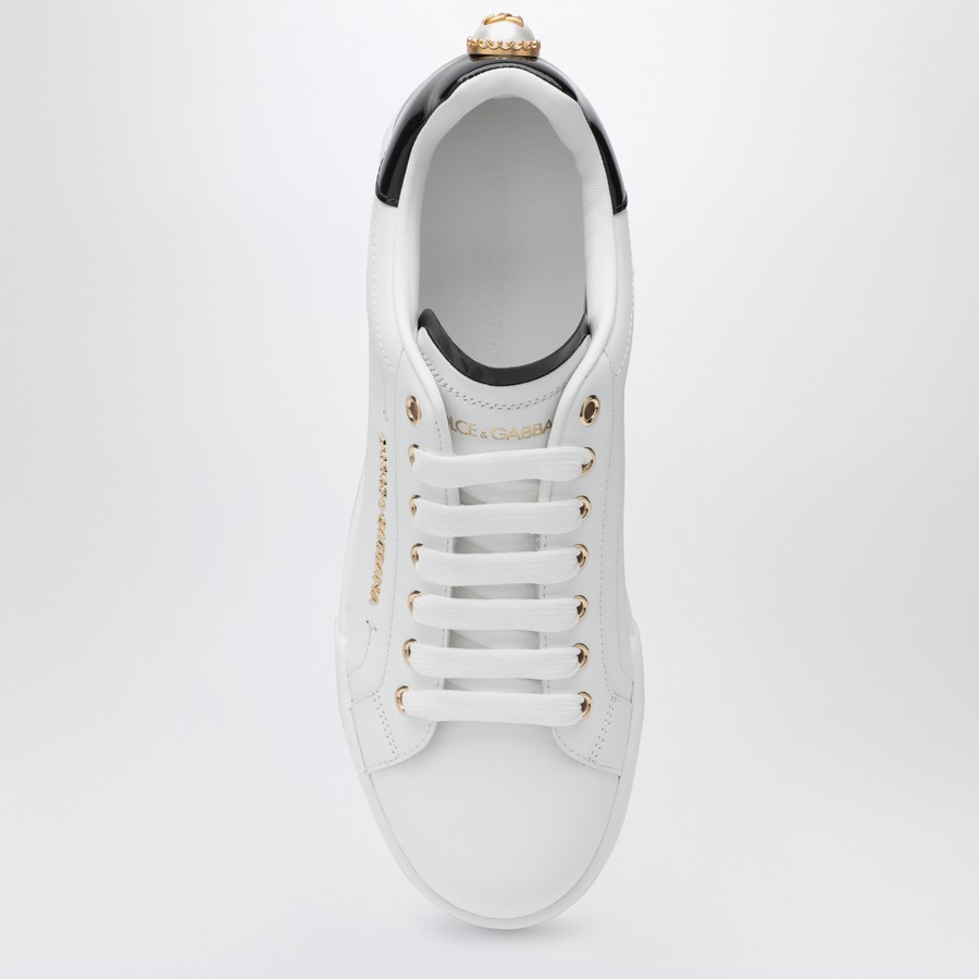 スニーカー DOLCE&GABBANA WHITE/GOLD PORTOFINO SNEAKERS Dolce & Gabbana White/Gold Leather Portofino Sneakers Size