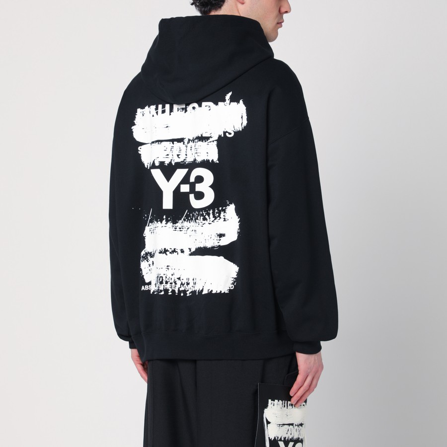 adidas Y-3 Black hoodie with graphic print | TheDoubleF