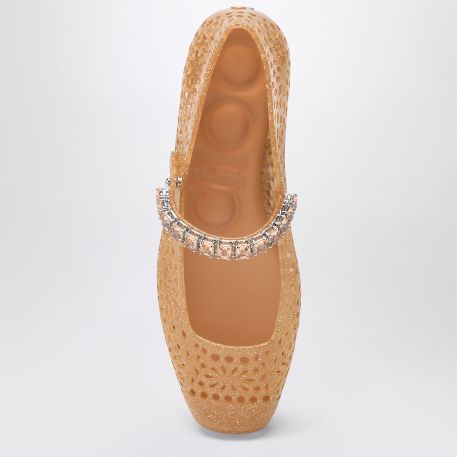 Jimmy Choo The Jelly transparent beige ballet flats with