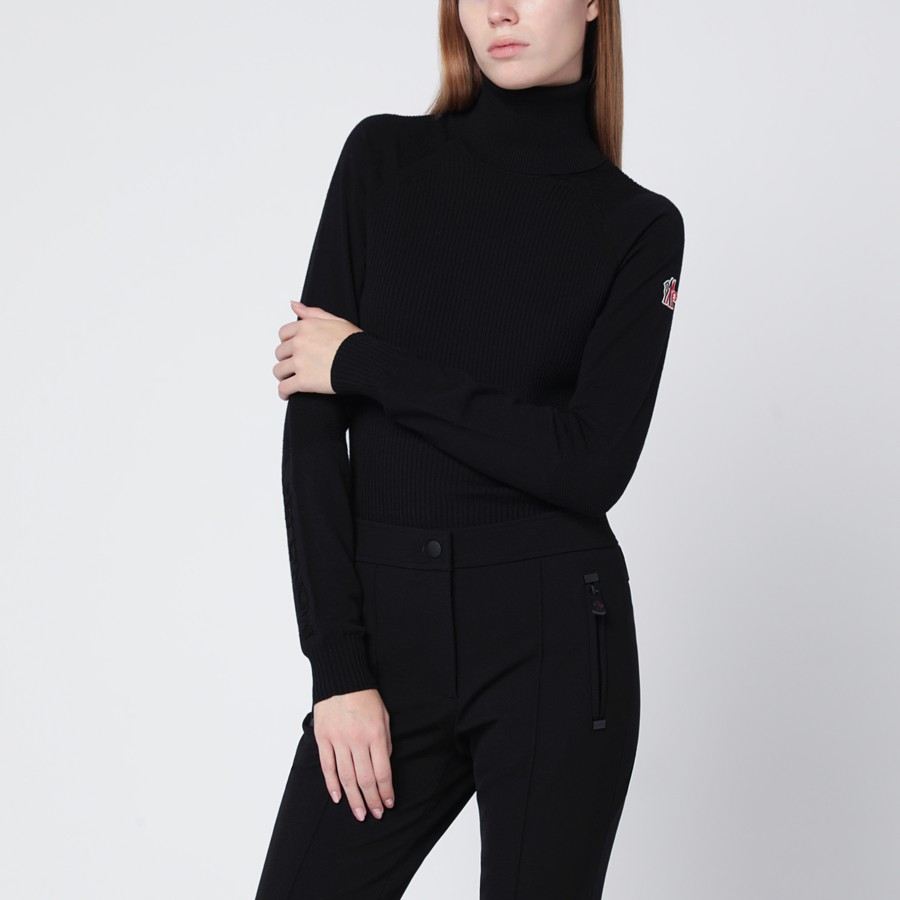 Moncler Grenoble Black wool-blend turtleneck sweater | TheDoubleF