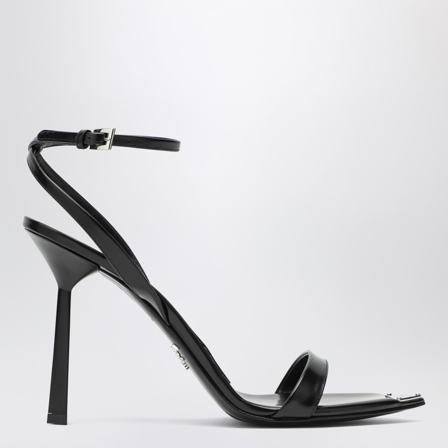 Prada Black high-heeled sandals in leather | TheDoubleF