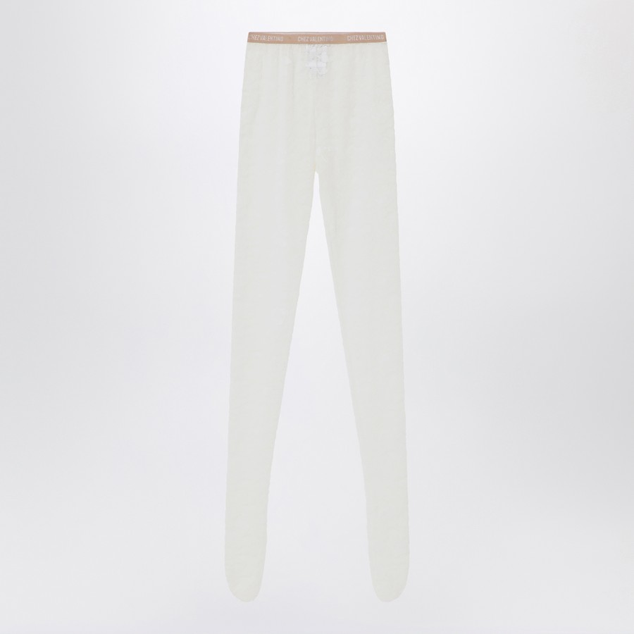 VALENTINO GARAVANI IVORY LACE TIGHTS VALENTINO