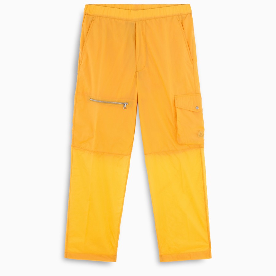 Moncler Cargo Trousers In Ripstop Nylon By 1952 In Yellow