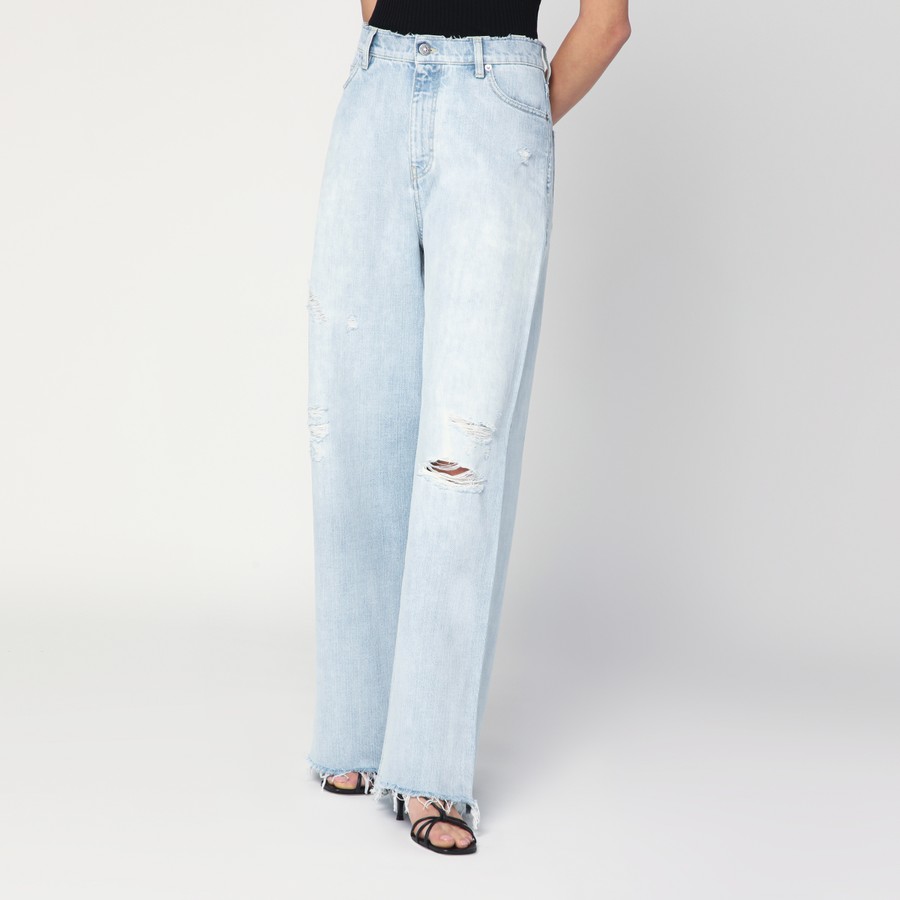 Golden Goose Wide faded blue jeans with rips | TheDoubleF
