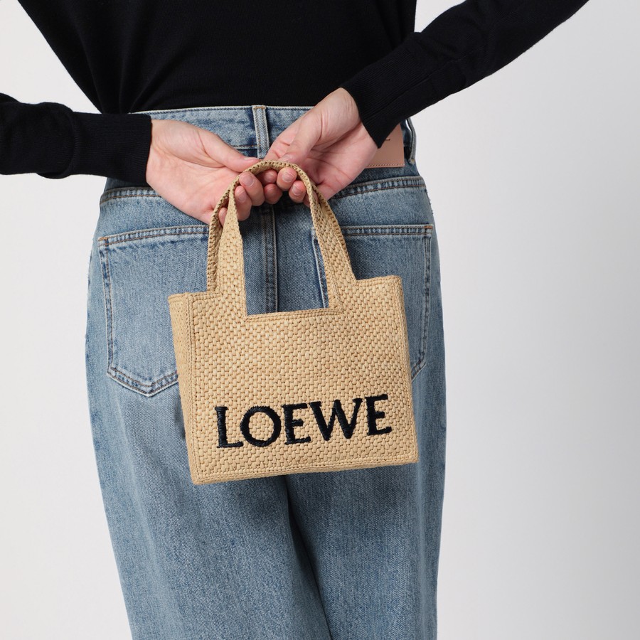 Loewe LOEWE Font Tote mini raffia bag | TheDoubleF