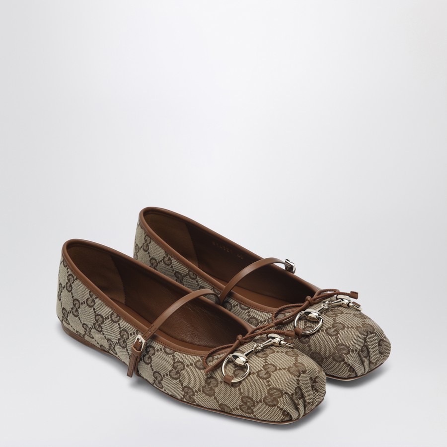 バレエシューズ GUCCI BALLERINE SHOES (814321FAD6B 6841) GUCCI Ballerina round toe Horsebit Ballerina | TheDoubleF