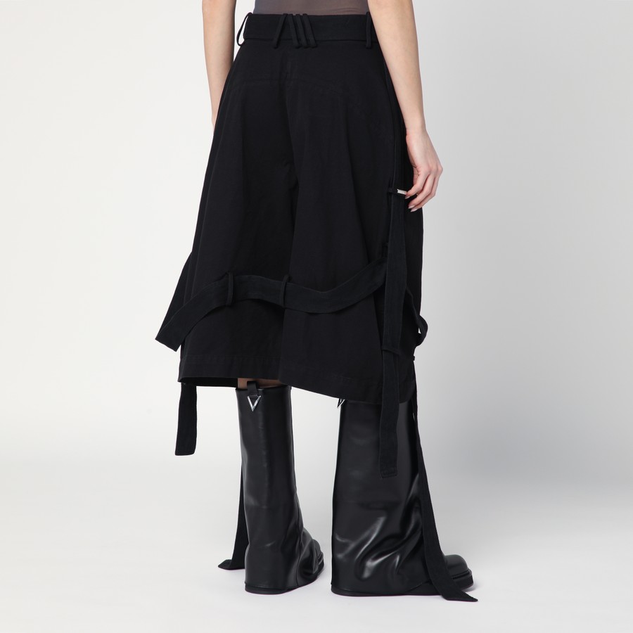 パンツ THE ATTICO Women Shorts  Burmudas 24A247WCP43W046 100 Black The Attico Wide black cotton Bermuda shorts | TheDoubleF