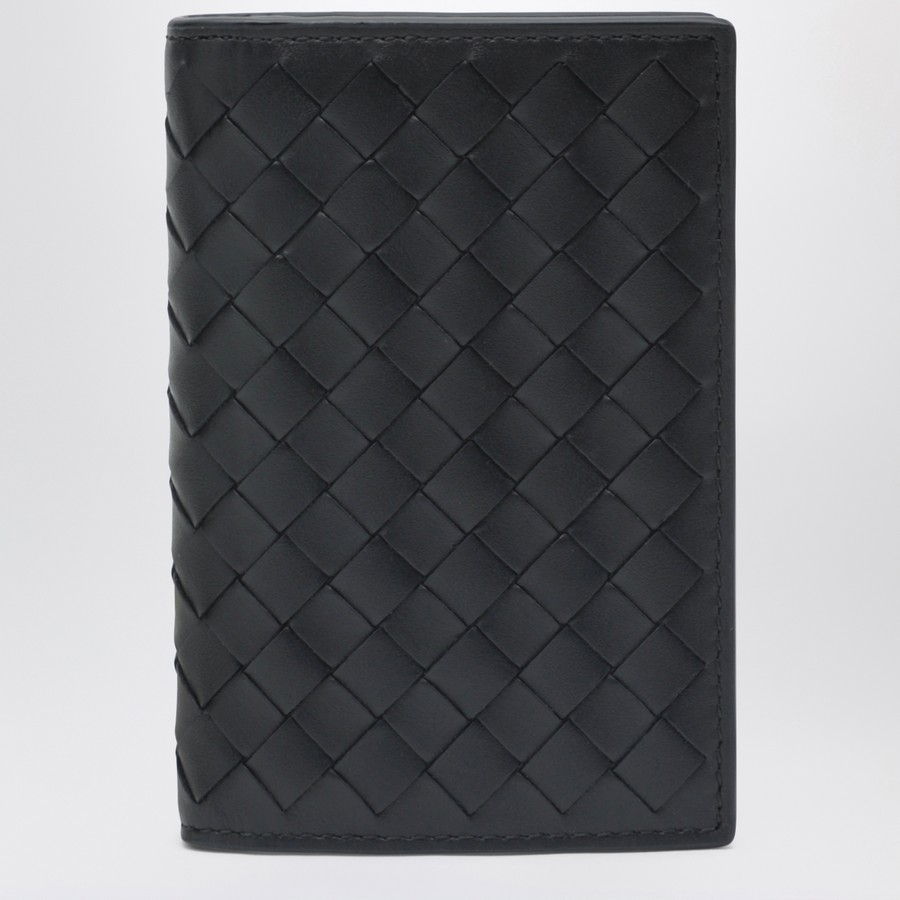 Bottega Veneta Black vertical bi-fold Intrecciato wallet | TheDoubleF