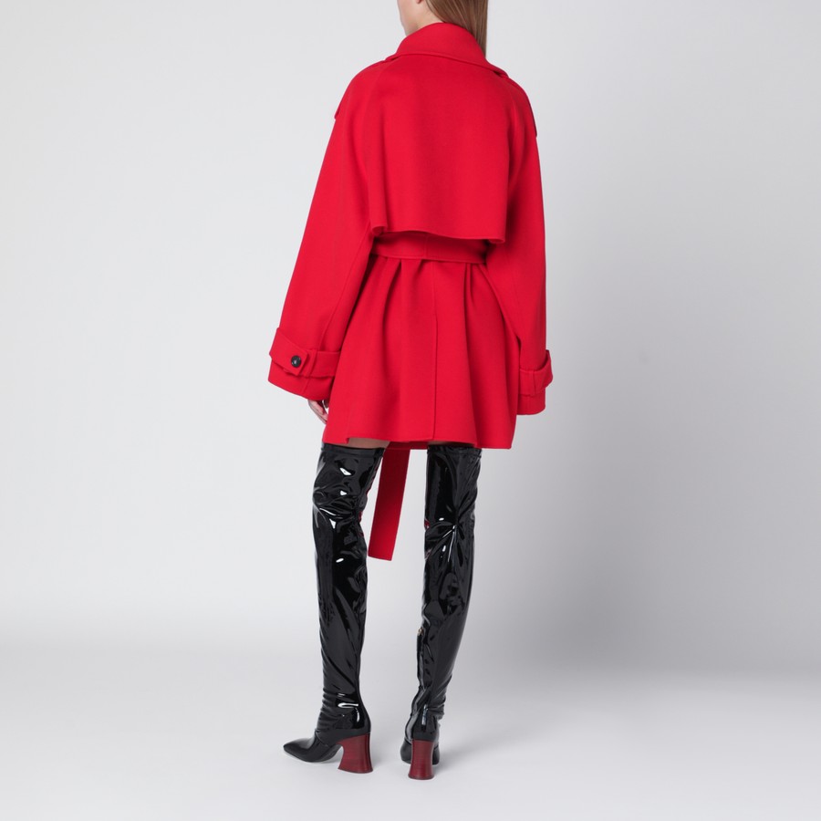 Sportmax Short red wool trench coat | TheDoubleF