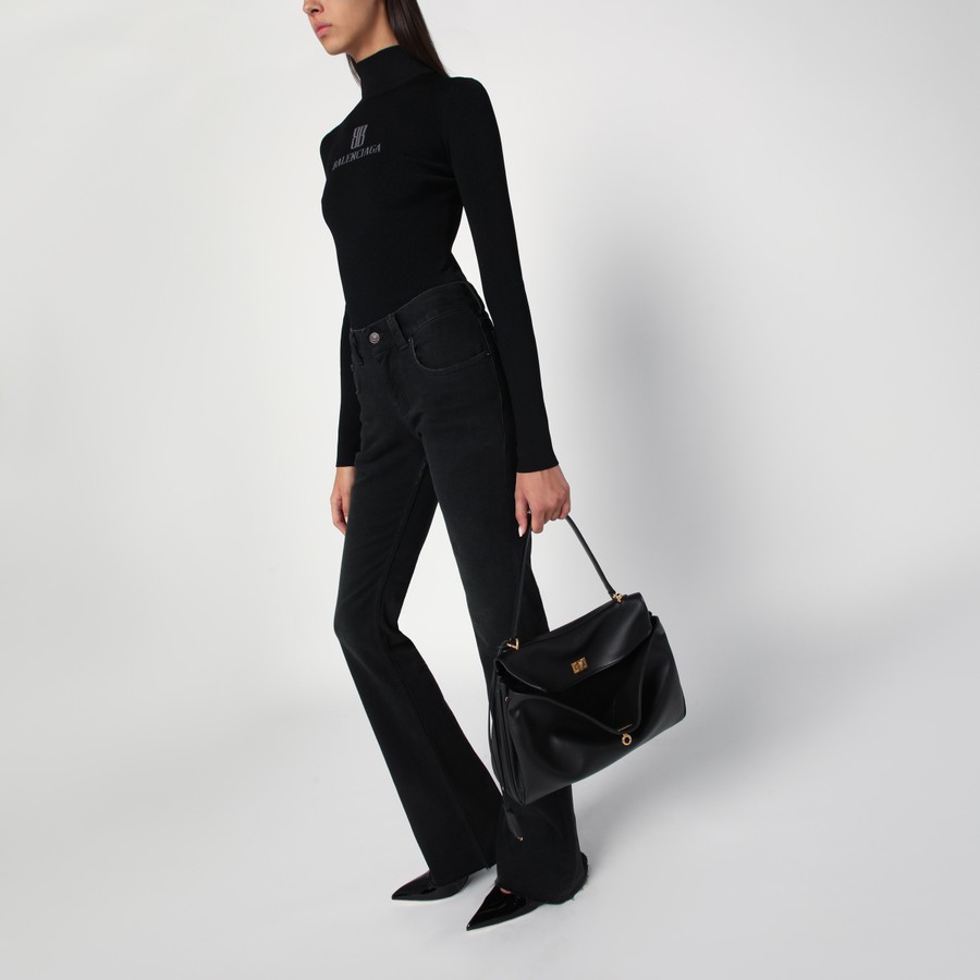 Balenciaga Smooth black calfskin medium Rodeo bag | TheDoubleF