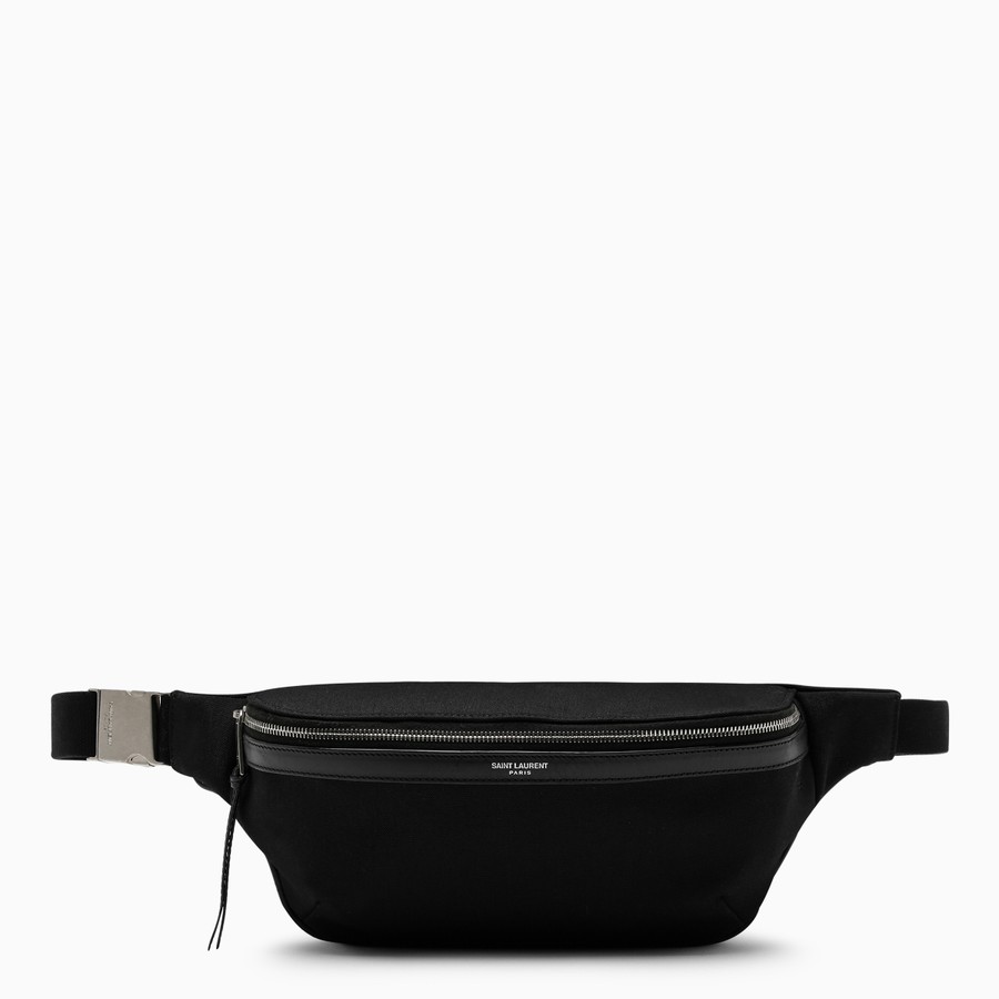 black canvas fanny pack