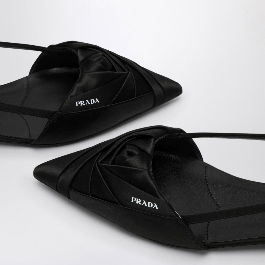 【関税&送料込】Prada Dark Grey Satin Ballerinas Prada - Satin ballet flats grey - The Corner