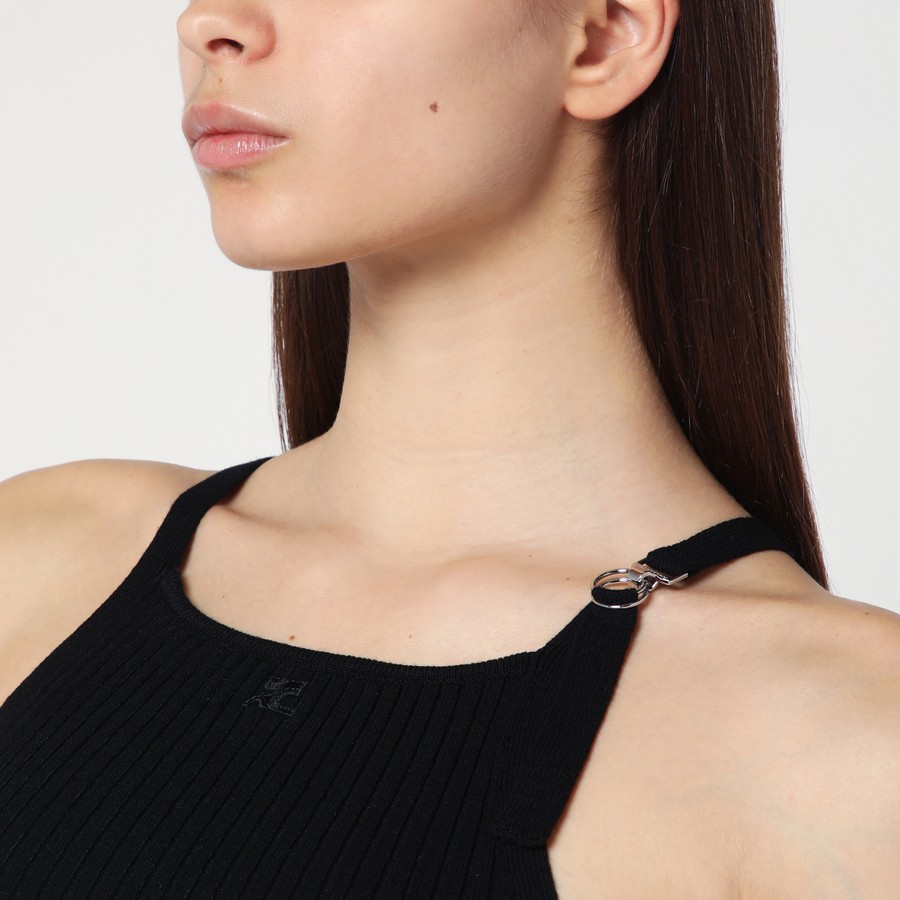 Courrèges Black ribbed mini dress | TheDoubleF