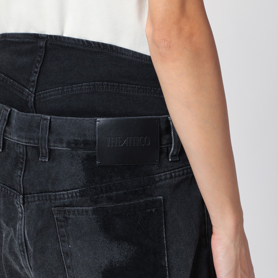 デニム・ジーパン THE ATTICO Women Denim Pants 248WCP190 D075 100 BLACK The Attico 'Wild leg' jeans | Women's Clothing | Vitkac