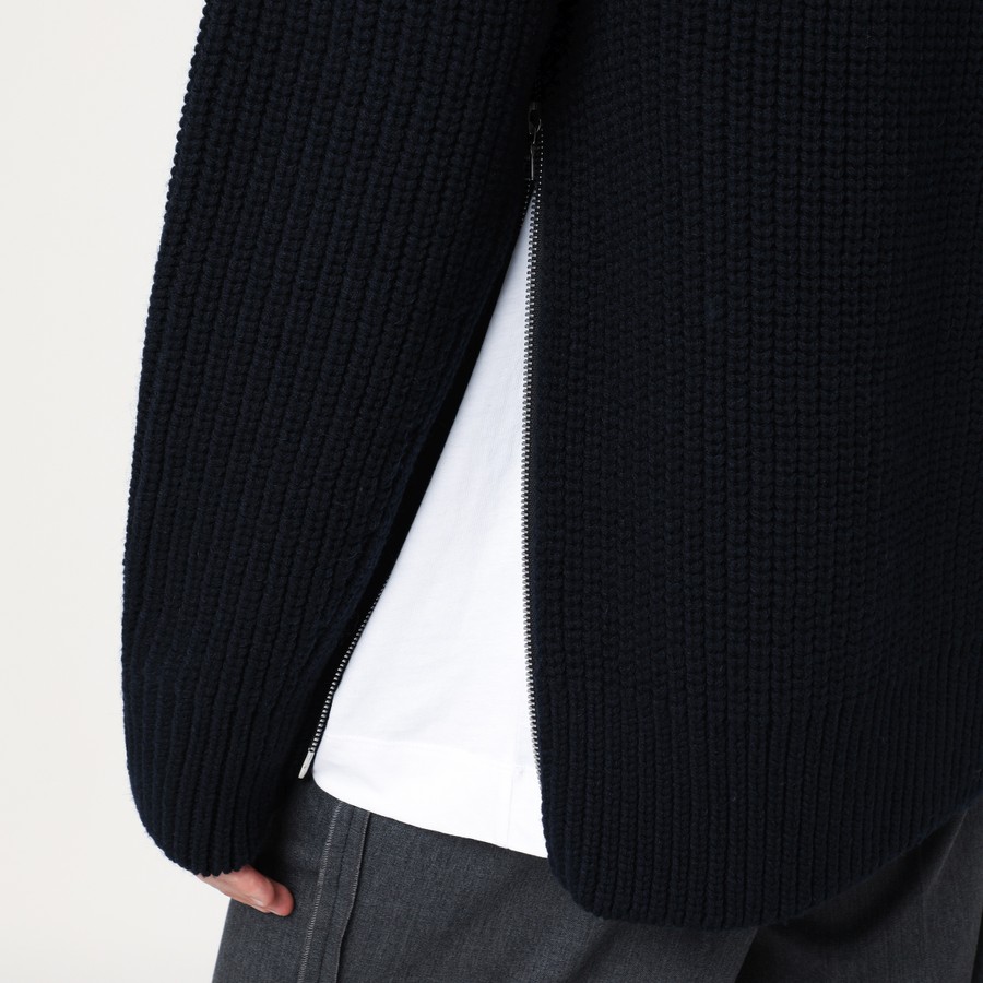 【Dries Van Noten】ブラック ジップアップセーター Dries Van Noten Black wool zip-up cardigan | TheDoubleF