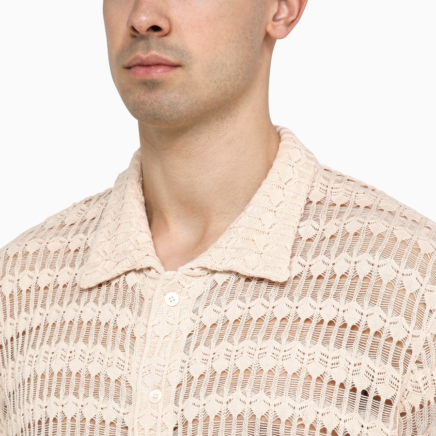 Séfr Cream-coloured cotton knit Yasu shirt | TheDoubleF