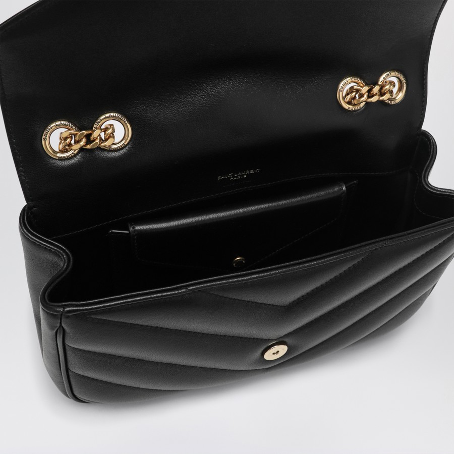 Saint Laurent Kleine LouLou-Tasche aus schwarzem Leder TheDoubleF