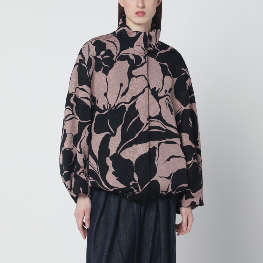 Dries Van Noten Black jacket with floral jacquard texture | TheDoubleF