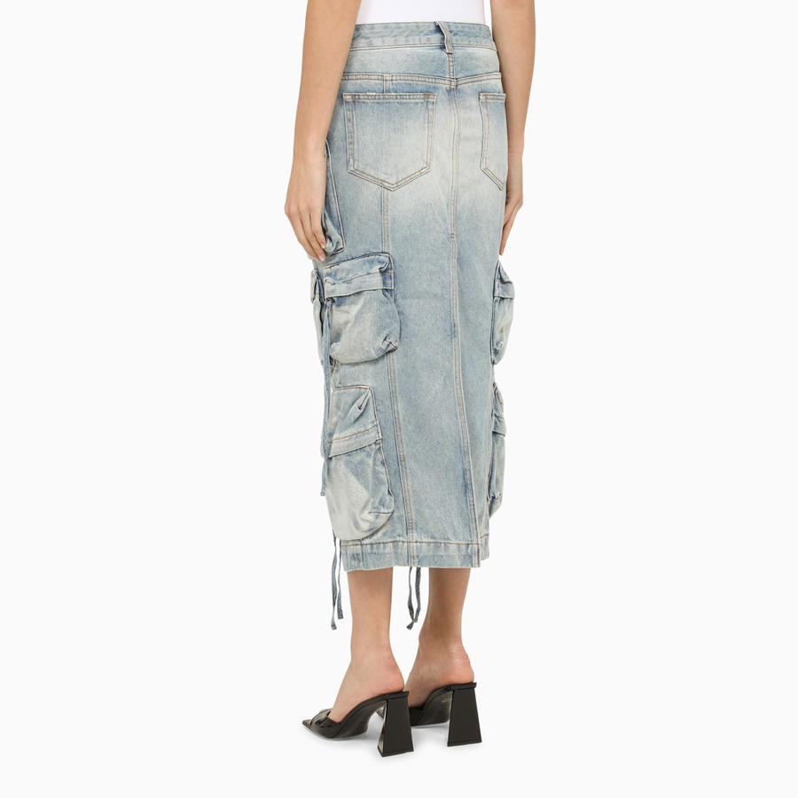The Attico Blue denim cargo midi skirt | TheDoubleF