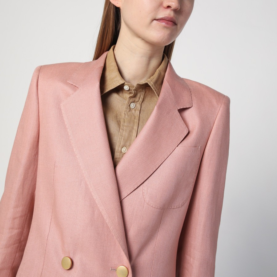 ジャケット TAGLIATORE Tagliatore Jackets Pink Tagliatore Pink linen double-breasted jacket | TheDoubleF