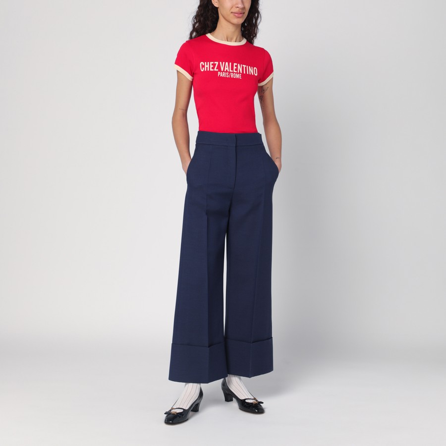 ボトムスその他 Valentino Indigo pants in wool and silk Valentino Indigo pants in wool and silk | TheDoubleF