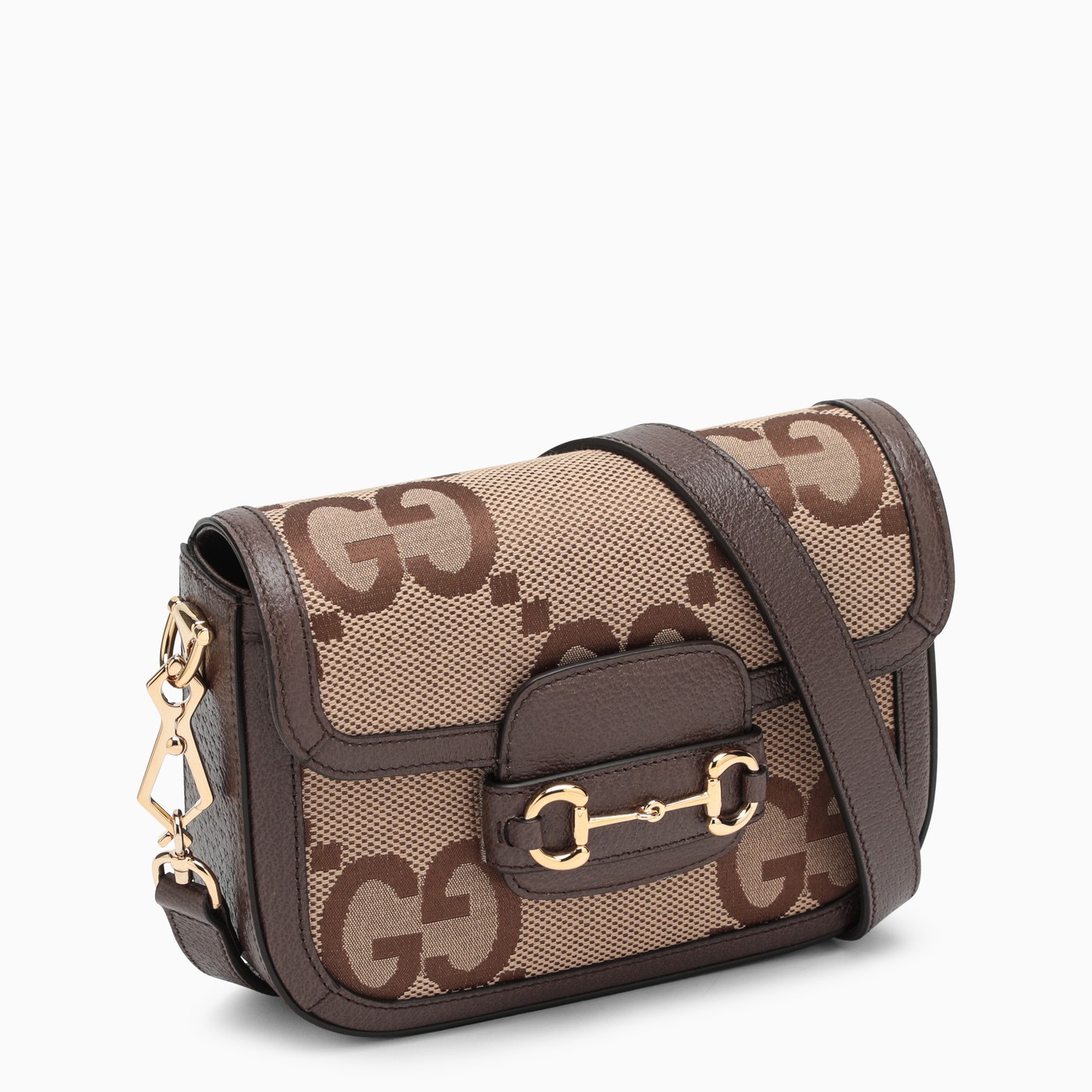 GUCCI Brown Horsebit 1955 jumbo GG mini bag TheDoubleF