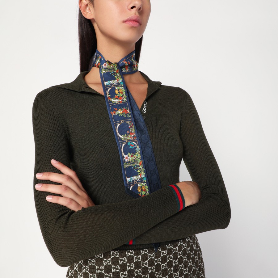 Sciarpa Foulard Sciarpa Gucci Azzurra Silk Sciarpa Gucci Femminile