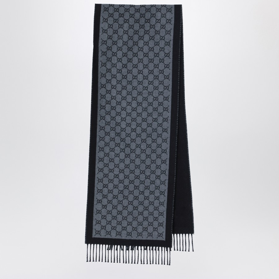 GUCCI Blue/black GG wool scarf | TheDoubleF
