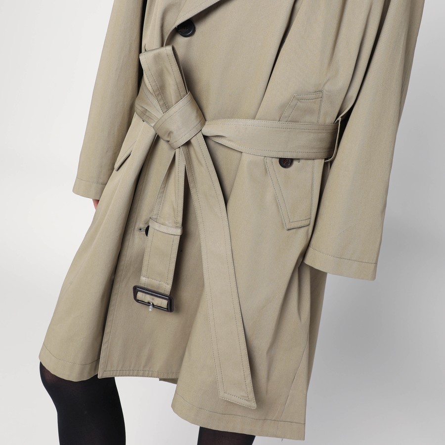 Balenciaga Beige double-breasted cotton trench coat | TheDoubleF