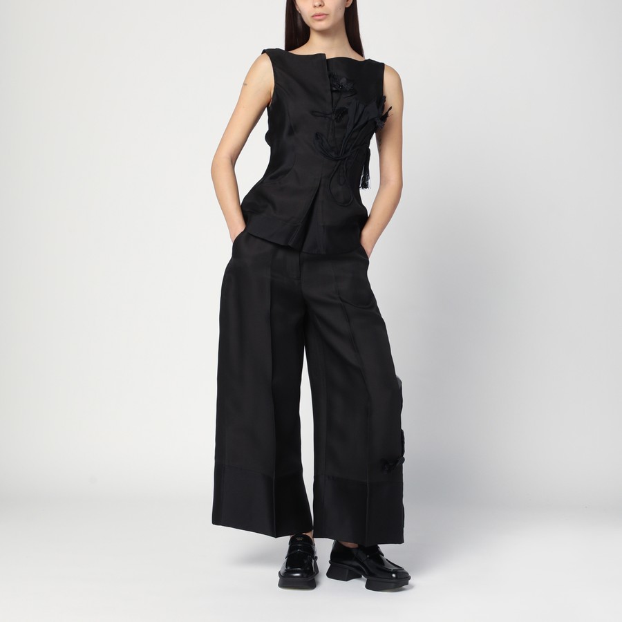 ボトムスその他 MKDT STUDIO Atelier Pasa black trousers in silk and wool MKDT Studio Atelier Pasa black trousers in silk and wool